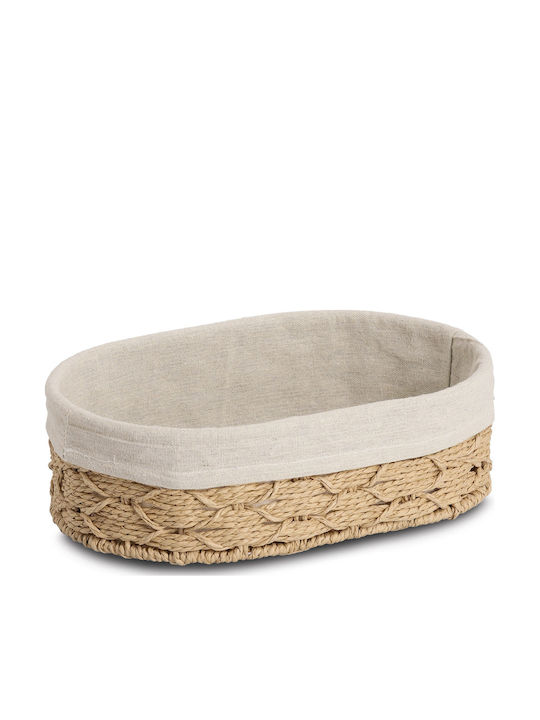 Metallic Beige Bread Basket 30x20x9cm