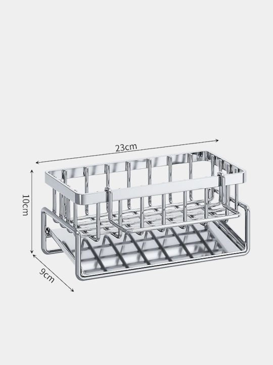 Foxmag24 Küchenspülen-Organisatoren Schwamm-Halter aus Inox Grau 23x10x9cm