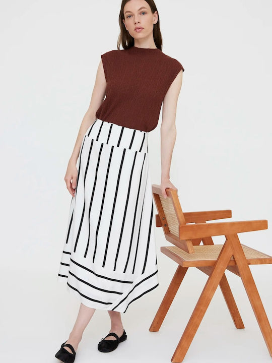 Ψηλόμεση Midi Φούστα Grimaud White