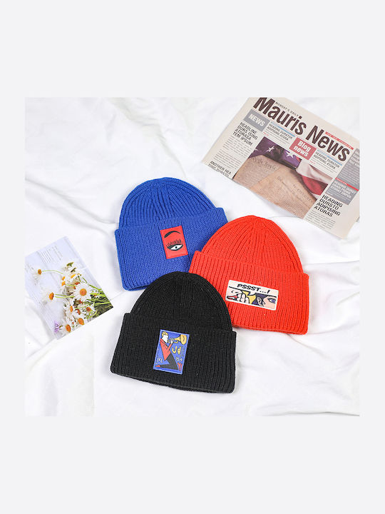 Beanie Unisex Σκούφος Πλεκτός σε Μαύρο χρώμα