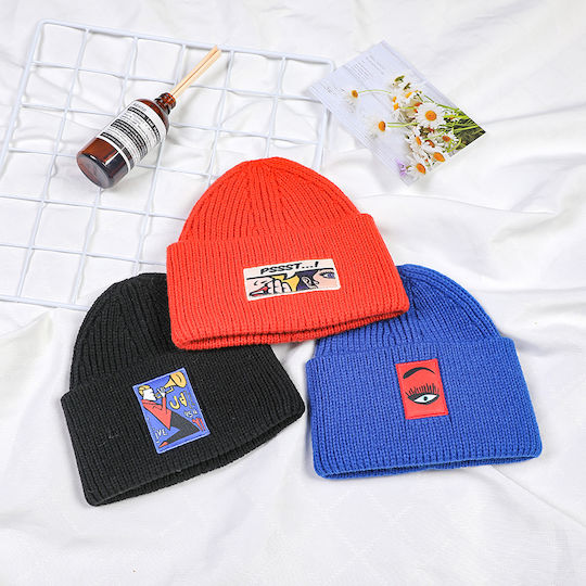 Beanie Unisex Σκούφος Πλεκτός σε Μαύρο χρώμα