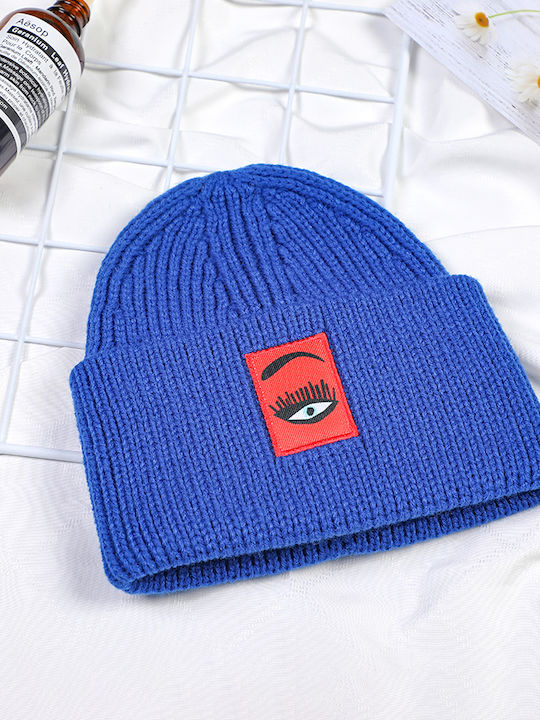 Beanie Unisex Σκούφος Πλεκτός σε Μπλε χρώμα