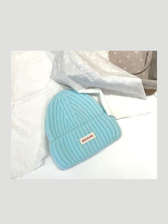 Beanie Unisex Σκούφος Πλεκτός σε Μπλε χρώμα