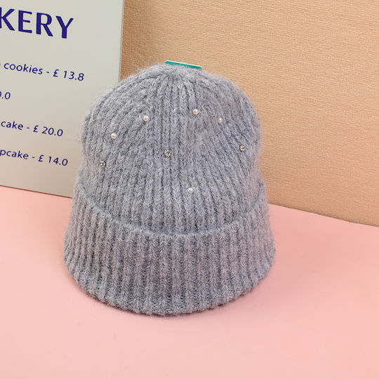 Beanie Unisex Strickmütze in Grau