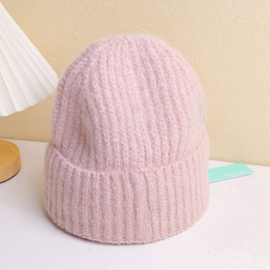 Beanie Unisex Σκούφος Πλεκτός σε Ροζ χρώμα
