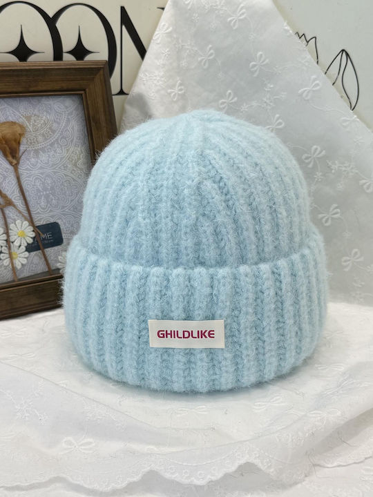 Beanie Unisex Σκούφος Πλεκτός σε Μπλε χρώμα