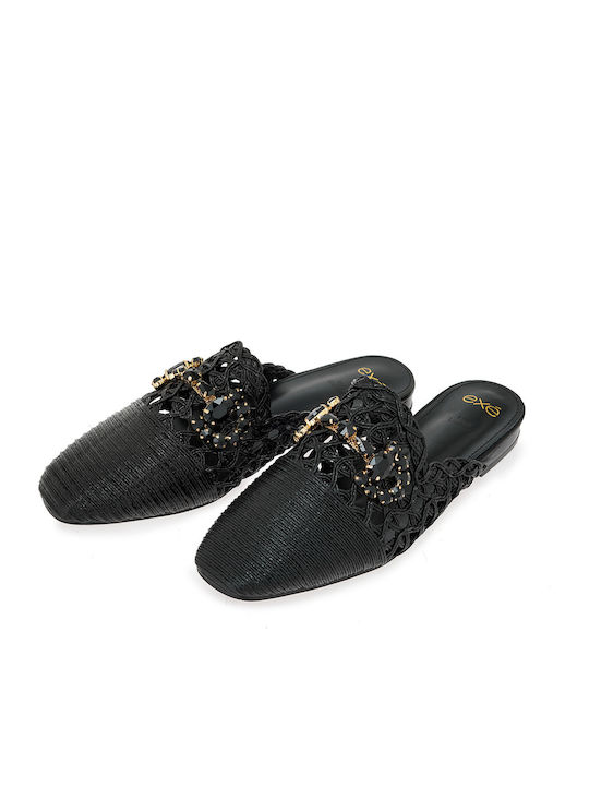 Flat Mules in Schwarz Farbe