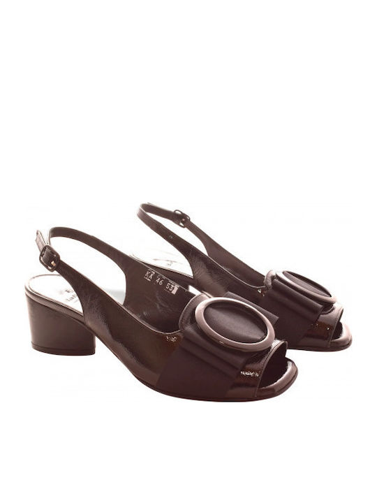 Leather Heels with Low Heel Black