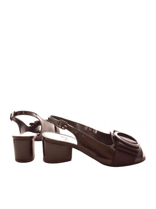 Leather Heels with Low Heel Black