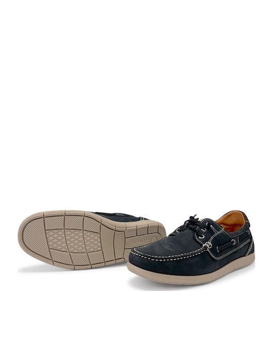 Leather Men's Boat Shoes in Blue Color