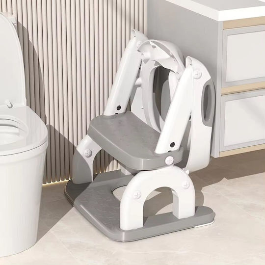 Little Mom Scaun De Toaletă Pentru Copii BH-1009 Roz Cu Treaptă Cu Mânere Și Pernuță