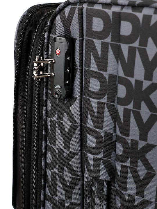 DKNY Μεσαία Βαλίτσα Ταξιδίου Υφασμάτινη Μαύρο με 4 Ρόδες