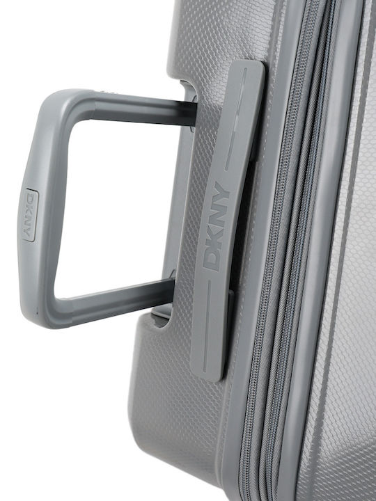 DKNY Large Hard Gray Travel Suitcase With 4 Wheels