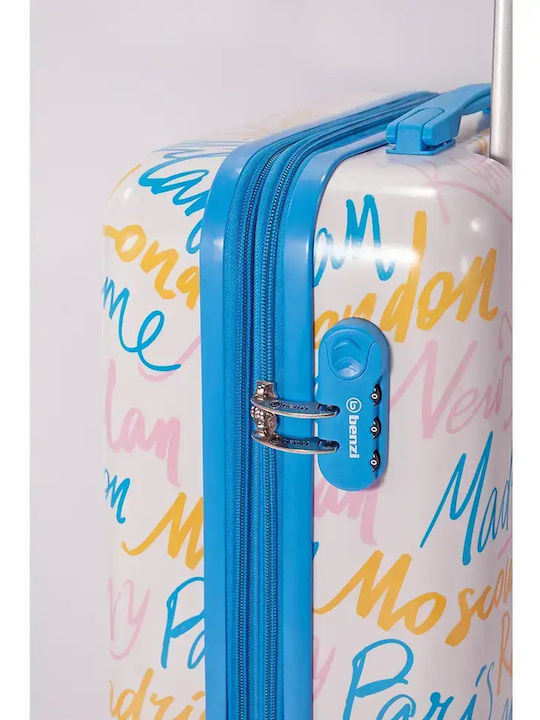 Benzi Cabin Travel Suitcase Multicolour with 4 Wheels Height 55cm