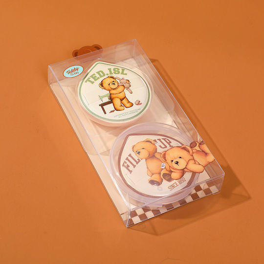 Teddy Island Series Set 2 Cotton Candy Sponges Storage Case