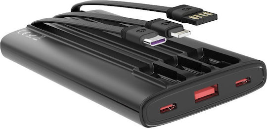 Woox MX0131 Power Bank 10000mAh 22.5W με Θύρα USB-A και 2 Θύρες USB-C Power Delivery Μαύρο