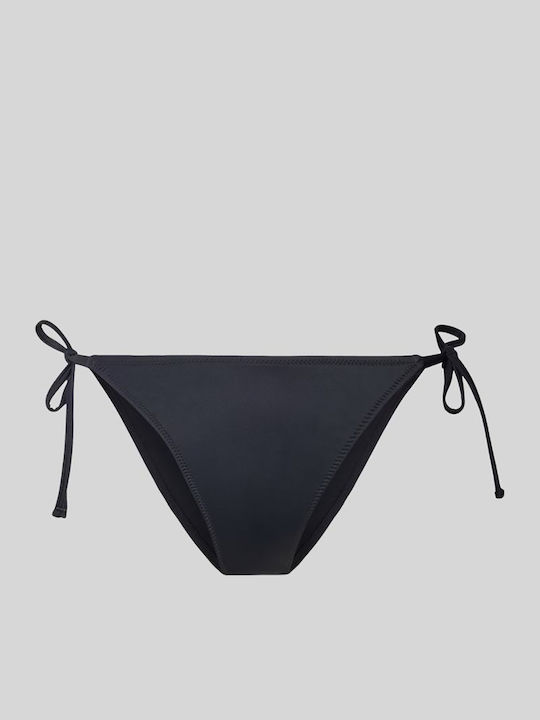 Bikini Slip με Κορδονάκια Black