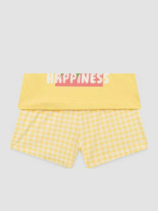 Minerva Kids Summer Pajama Yellow Lemons & Plaid