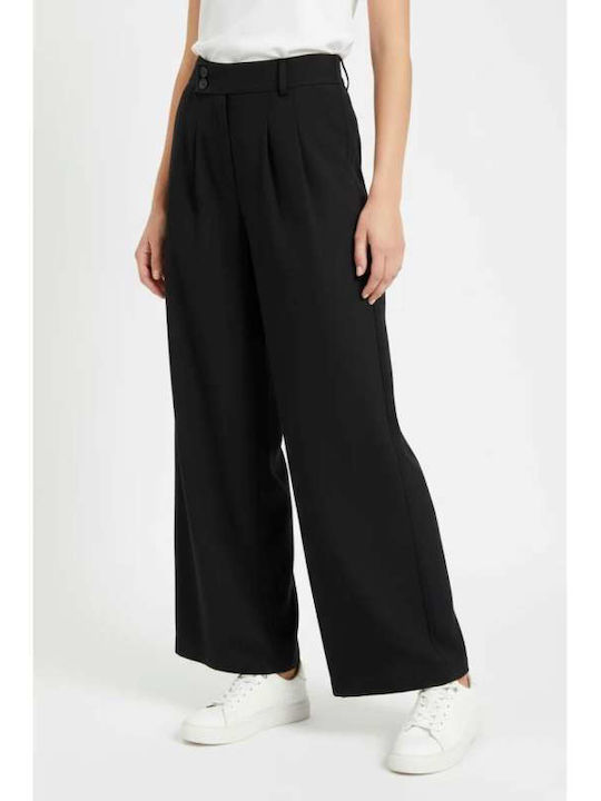 Women's High Rise Pantaloons in Loose Fit Black