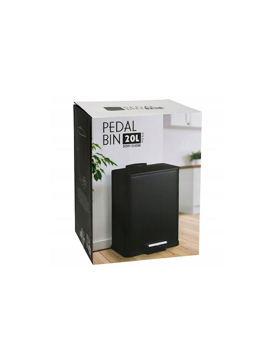 Metallic Waste Bin with Pedal Black 20lt