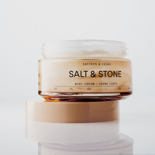 Salt & Stone Feuchtigkeitsspendende Körpercreme mit Jasmin Parfüm für Trockene und Empfindliche Haut 200ml