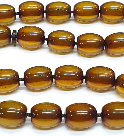 Roloi Komboloi Worry Beads with 33 Beads Made of Mastic Length 27cm Yellow