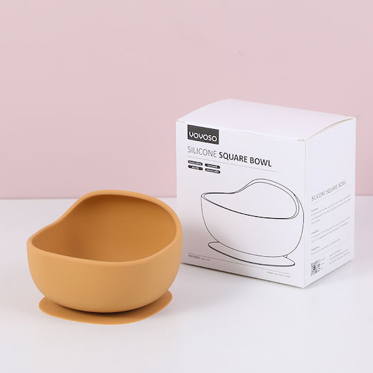 Baby Food Bowl Made of Silicone Yellow