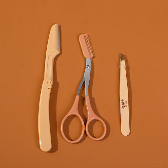 Teddy Island Eyebrow Tools Set with Eyebrow Cutter Scissors and Tweezers