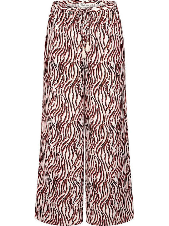 Women's Satin Trousers with Rubber Band Printed