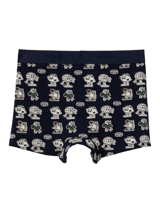 Tiffosi Men's Blue Boxer With Printed