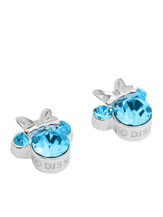 Disney Minnie Mouse Kids Earrings Studs with Stones Silver