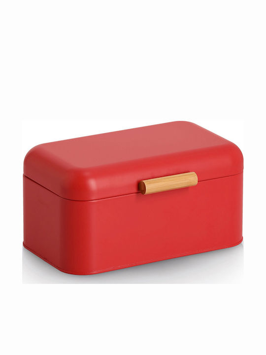 Bread Box with Lid Metallic Red 30.5x20.5x15cm