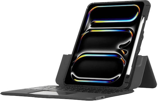 Targus Versavu Tastatur Folio Hülle Mit Hintergrundbeleuchtung Drahtlose Bluetooth 5.0 Qwerty Spanisch Schwarze