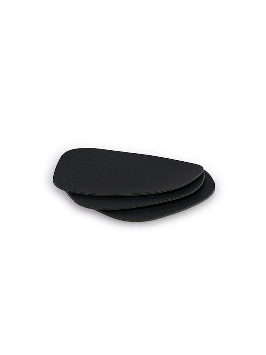 Σουβέρ από Δερματίνη Μαύρο 10x12cm 4τμχ
