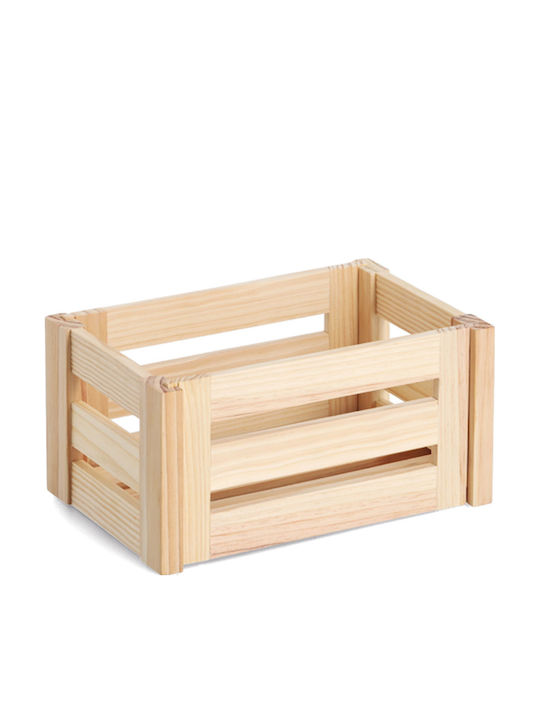 Ξύλινο Κουτί Αποθήκευσης με Καπάκι Μπεζ 30x20x15cm