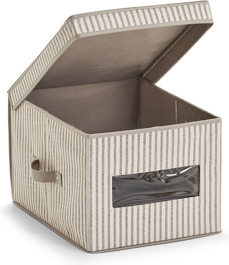 Cutie de Depozitare din Țesătură cu Capac Bej 39.5x30x25cm