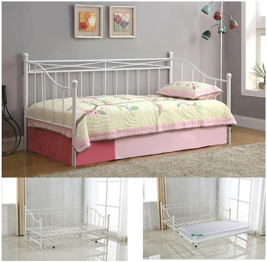 Marin Daybed Kinderbett Metall Weiß Für Matratze 90x190cm