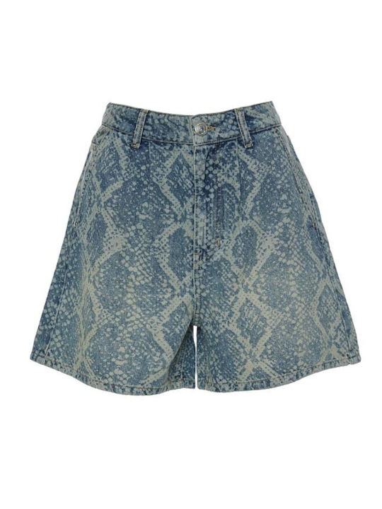 Women's High Waist Denim Shorts Blue-denim