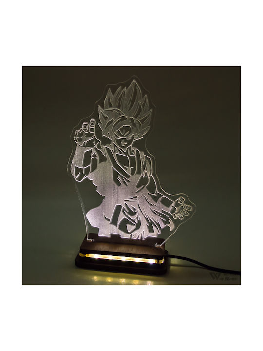 World of Wood Decorative Table Lamp Son Goku Dragon Ball LED 21x15cm