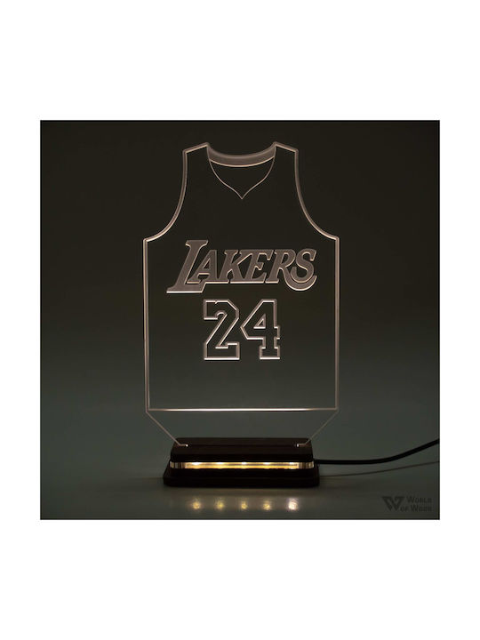 World of Wood Decorative Table Lamp NBA Jersey With LED Logo 22x14cm
