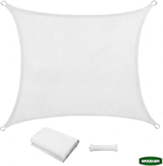 Grasher Square Shade Sail White 5x5m Grasher Square Shade Sail White 5x5m