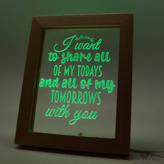 World of Wood Декоративно Осветително Тяло Quote Todays And Tomorrows LED Любов