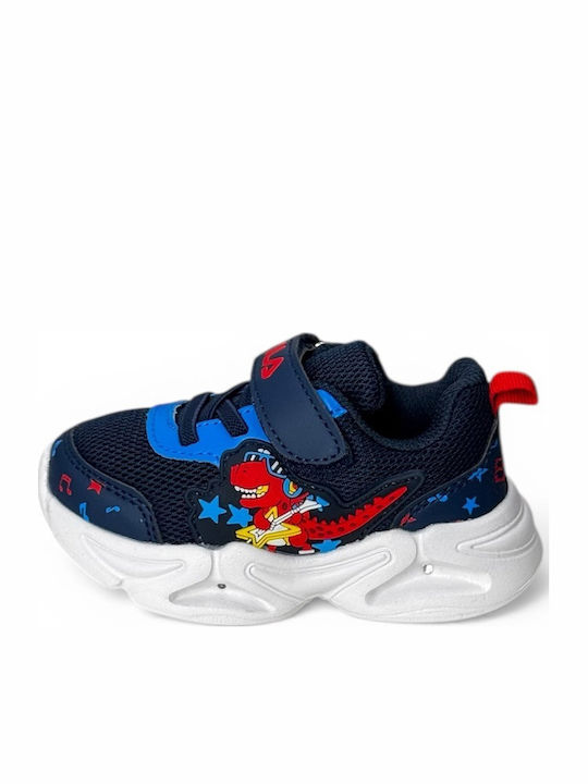 Kinder Sneaker mit Bügel- und Schleifenverschluss und Lichtern Marineblau