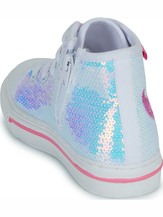 Mermaid Magic Athletic Kids Sneakers High White