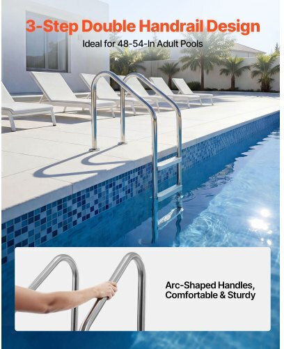 Vevor Pool Ladder Made of Silver Stainless Steel