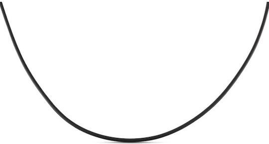 Lanyard aus Gummi 2mm 43cm Silber 925 Verschluss Rck250-2-Schwarz