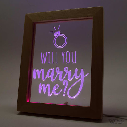 World of Wood Διακοσμητικό Φωτιστικό Will You Merry Me LED Love