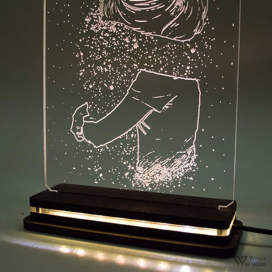 World of Wood Декоративно Осветително Тяло Star Hug LED Топло Бяло Любов 22x19см