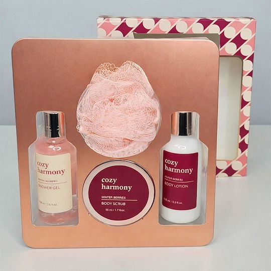 Gift Set Women Cozy Harmony Shower Gel Body Lotion Body Scrub