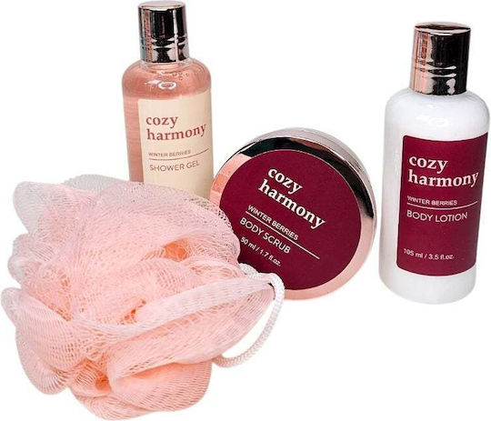 Gift Set Women Cozy Harmony Shower Gel Body Lotion Body Scrub